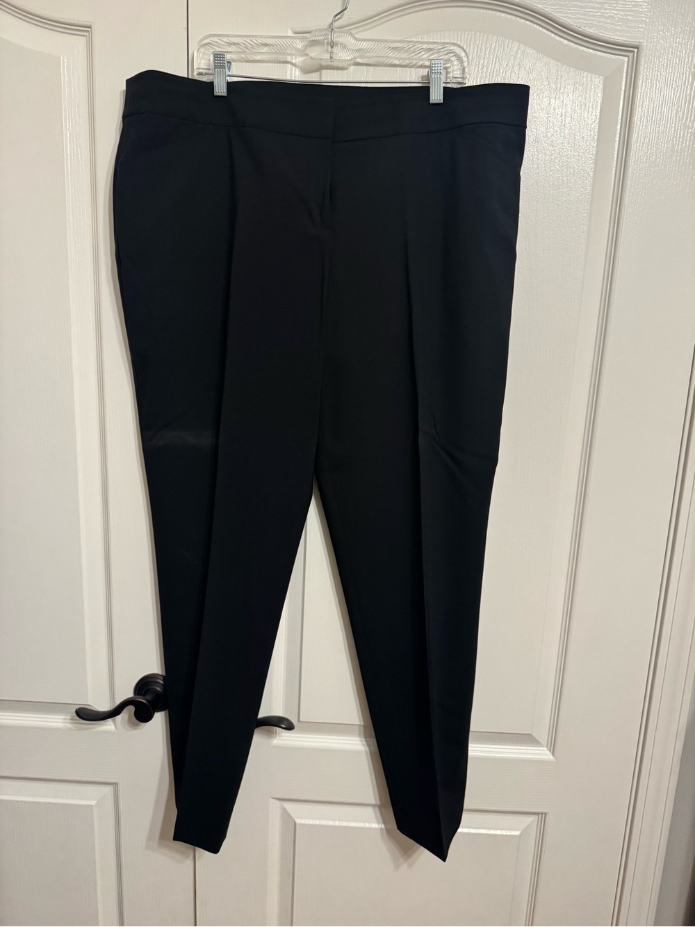 Per Se Black Tailored Trousers with Tapered Leg